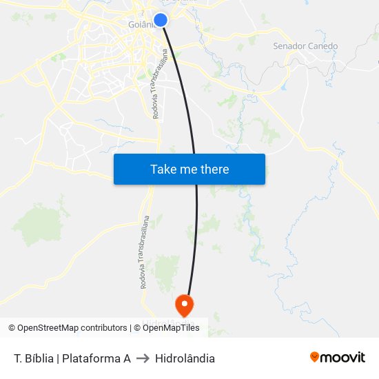 T. Bíblia | Plataforma A to Hidrolândia map