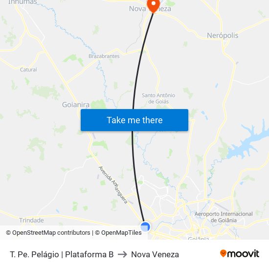 T. Pe. Pelágio | Plataforma B to Nova Veneza map
