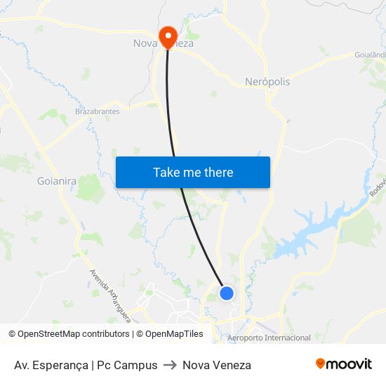 Av. Esperança | Pc Campus to Nova Veneza map