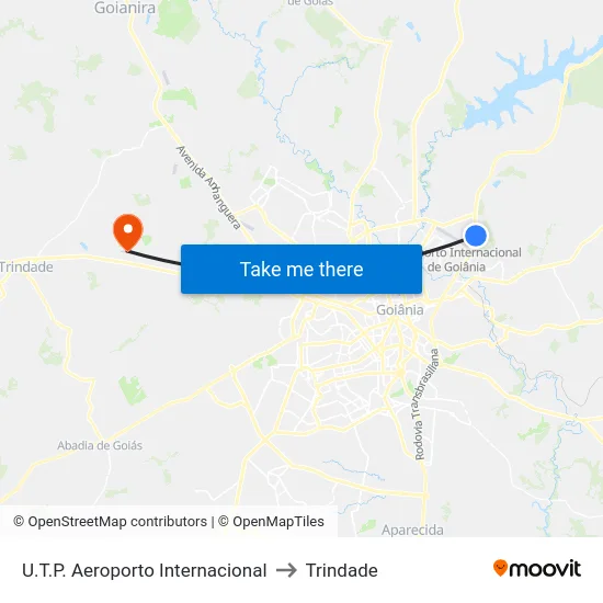 U.T.P. Aeroporto Internacional to Trindade map