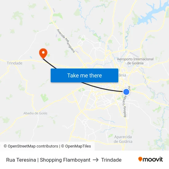 Rua Teresina | Shopping Flamboyant to Trindade map