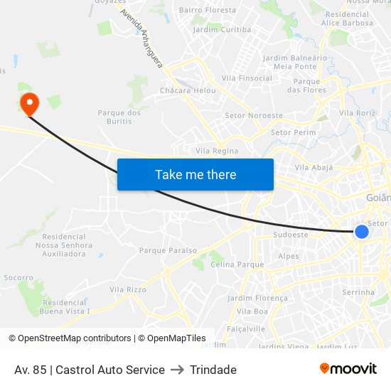 Av. 85 | Castrol Auto Service to Trindade map
