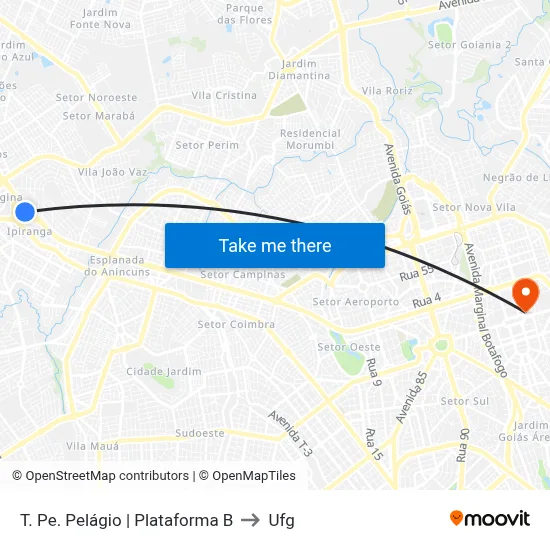 T. Pe. Pelágio | Plataforma B to Ufg map
