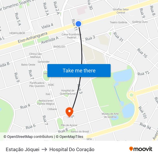 Estação Jóquei to Hospital Do Coração map