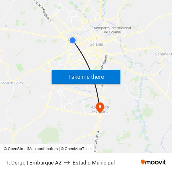 T. Dergo | Embarque A2 to Estádio Municipal map