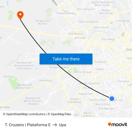 T. Cruzeiro | Plataforma E to Upa map
