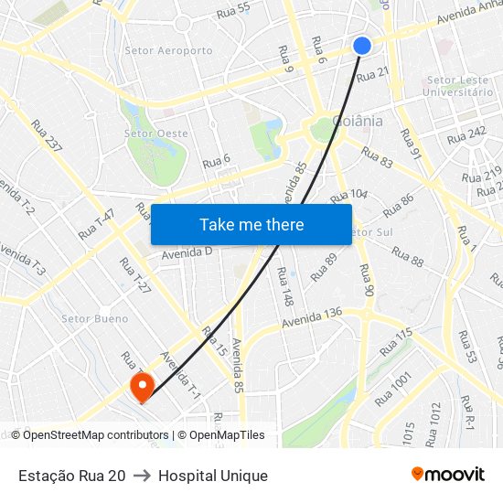 Estação Rua 20 to Hospital Unique map