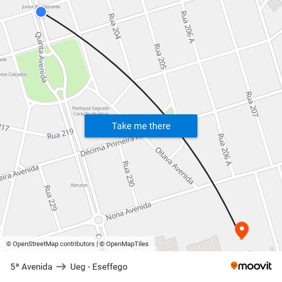 5ª Avenida to Ueg - Eseffego map