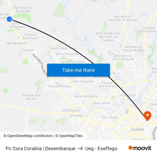 Pc Cora Coralina | Desembarque to Ueg - Eseffego map