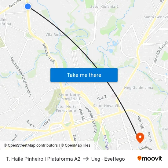 T. Hailé Pinheiro | Plataforma A2 to Ueg - Eseffego map