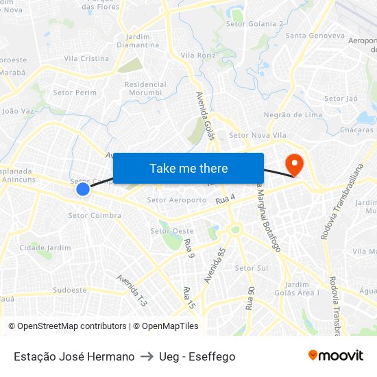 Estação José Hermano to Ueg - Eseffego map