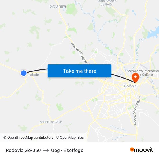 Rodovia Go-060 to Ueg - Eseffego map