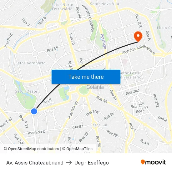 Av. Assis Chateaubriand to Ueg - Eseffego map
