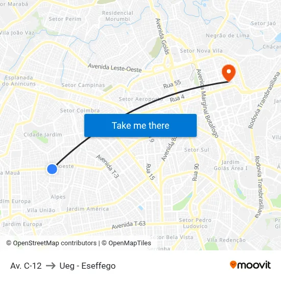 Av. C-12 to Ueg - Eseffego map