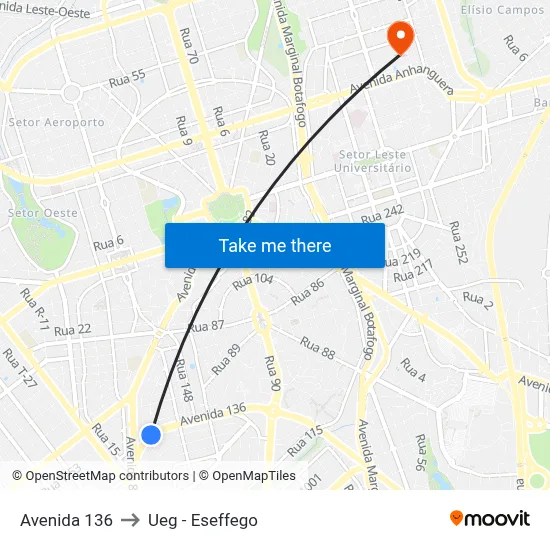 Avenida 136 to Ueg - Eseffego map