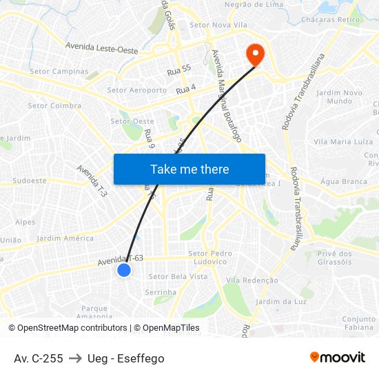 Av. C-255 to Ueg - Eseffego map