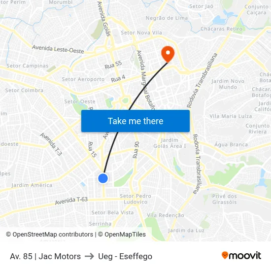 Av. 85 | Jac Motors to Ueg - Eseffego map
