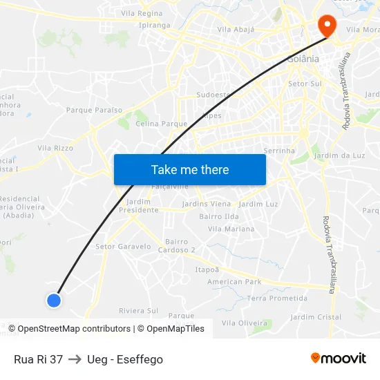 Rua Ri 37 to Ueg - Eseffego map
