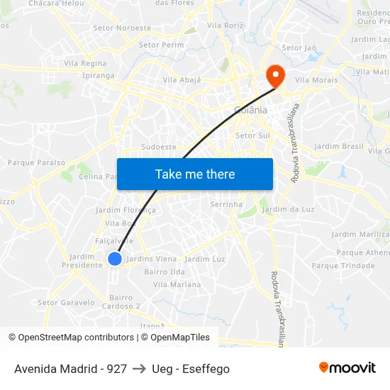Avenida Madrid - 927 to Ueg - Eseffego map