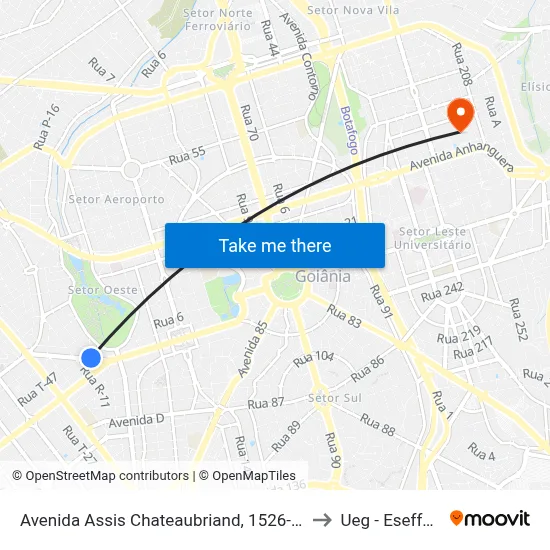 Avenida Assis Chateaubriand, 1526-1550 to Ueg - Eseffego map
