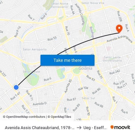 Avenida Assis Chateaubriand, 1978-2016 to Ueg - Eseffego map