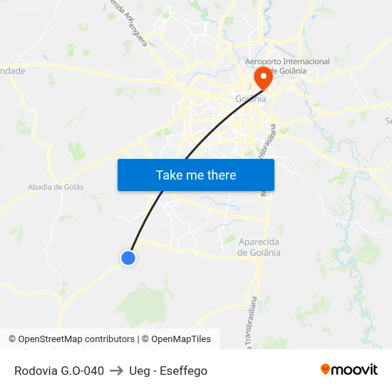 Rodovia G.O-040 to Ueg - Eseffego map