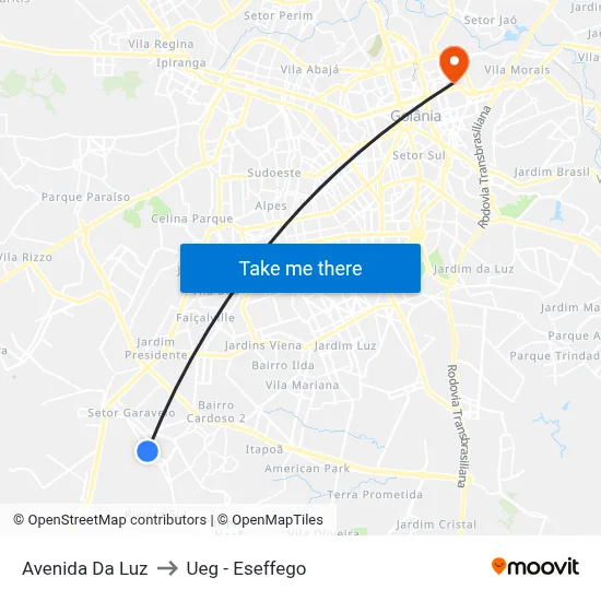 Avenida Da Luz to Ueg - Eseffego map