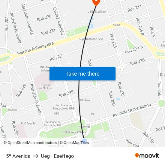 5ª Avenida to Ueg - Eseffego map