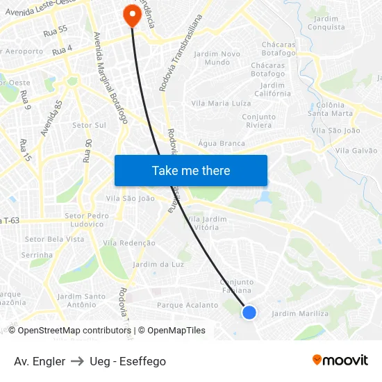 Av. Engler to Ueg - Eseffego map