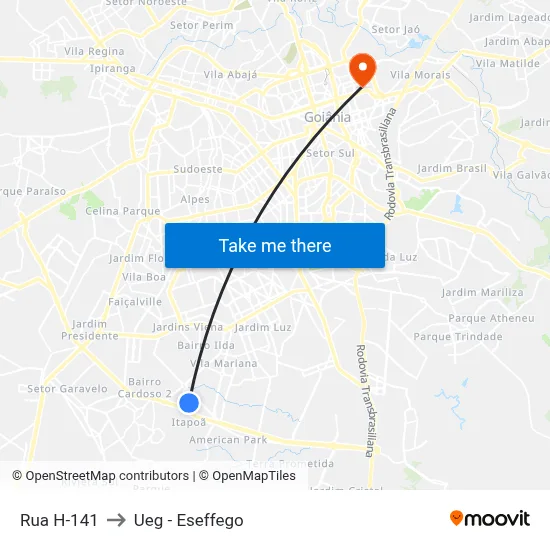Rua H-141 to Ueg - Eseffego map