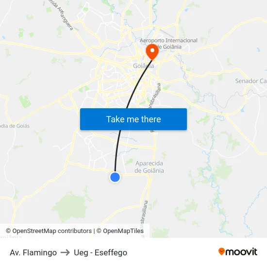 Av. Flamingo to Ueg - Eseffego map