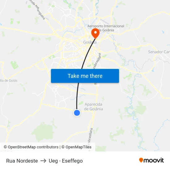 Rua Nordeste to Ueg - Eseffego map