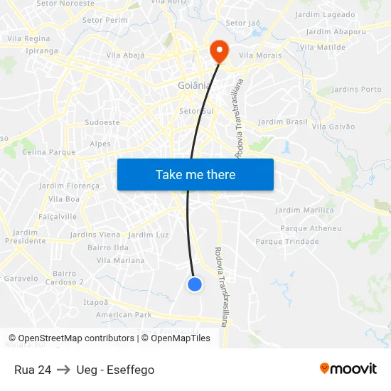 Rua 24 to Ueg - Eseffego map