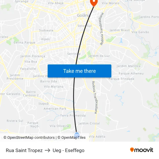 Rua Saint Tropez to Ueg - Eseffego map