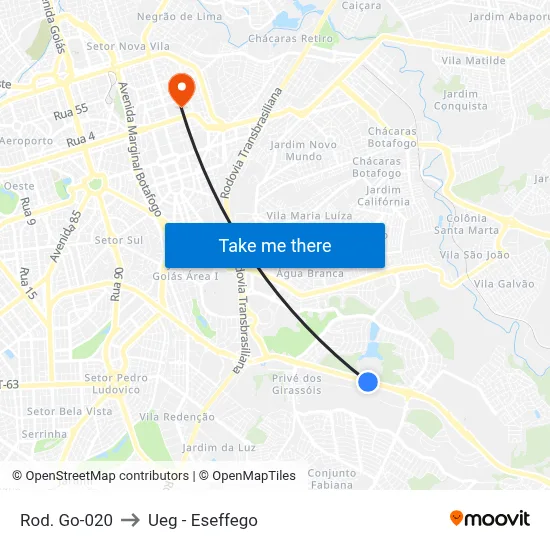 Rod. Go-020 to Ueg - Eseffego map