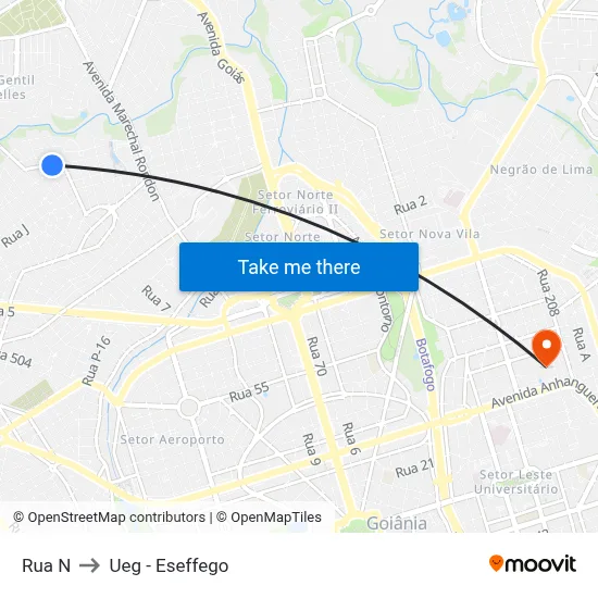 Rua N to Ueg - Eseffego map