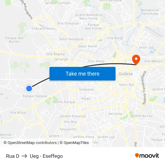 Rua D to Ueg - Eseffego map