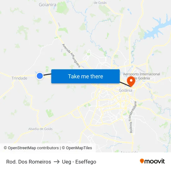 Rod. Dos Romeiros to Ueg - Eseffego map