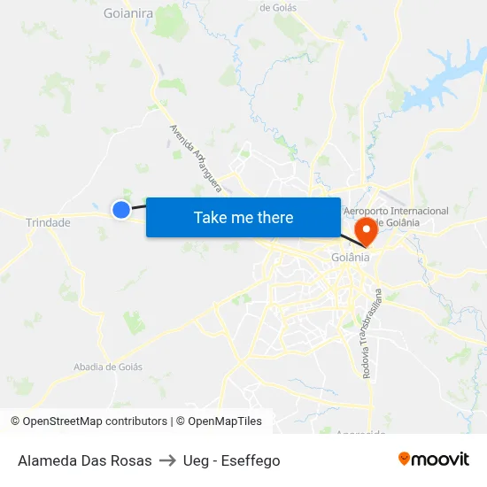 Alameda Das Rosas to Ueg - Eseffego map