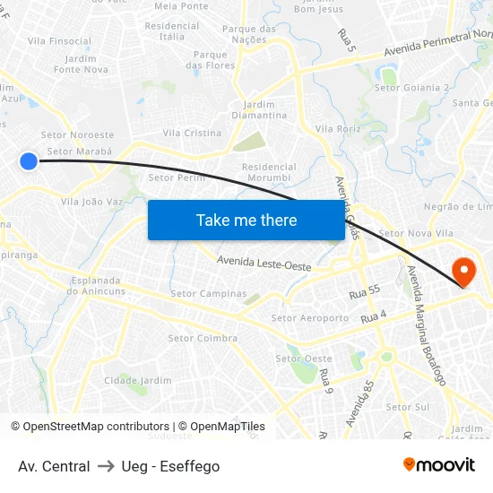 Av. Central to Ueg - Eseffego map
