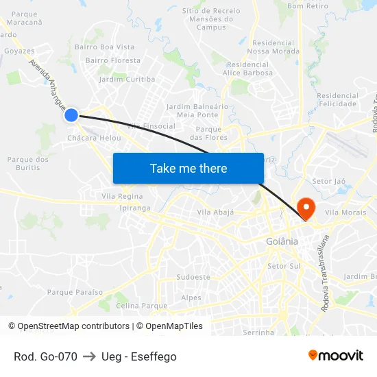 Rod. Go-070 to Ueg - Eseffego map