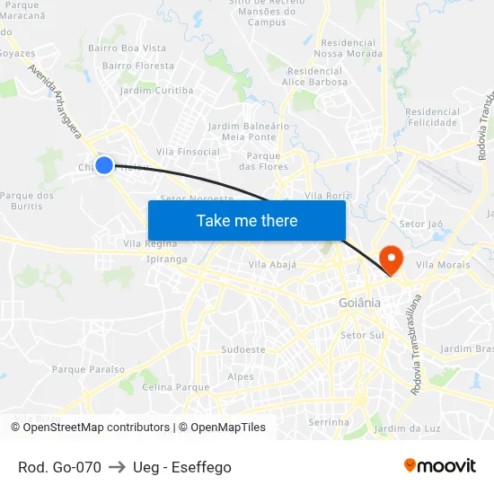 Rod. Go-070 to Ueg - Eseffego map