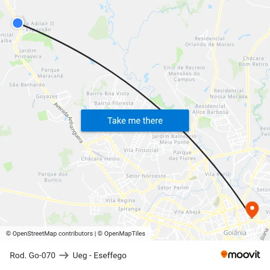 Rod. Go-070 to Ueg - Eseffego map