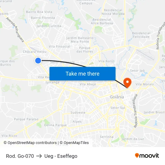 Rod. Go-070 to Ueg - Eseffego map