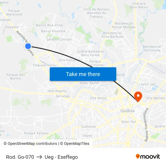 Rod. Go-070 to Ueg - Eseffego map