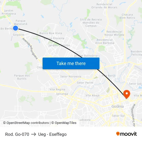 Rod. Go-070 to Ueg - Eseffego map