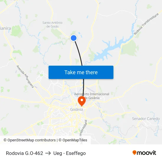 Rodovia G.O-462 to Ueg - Eseffego map