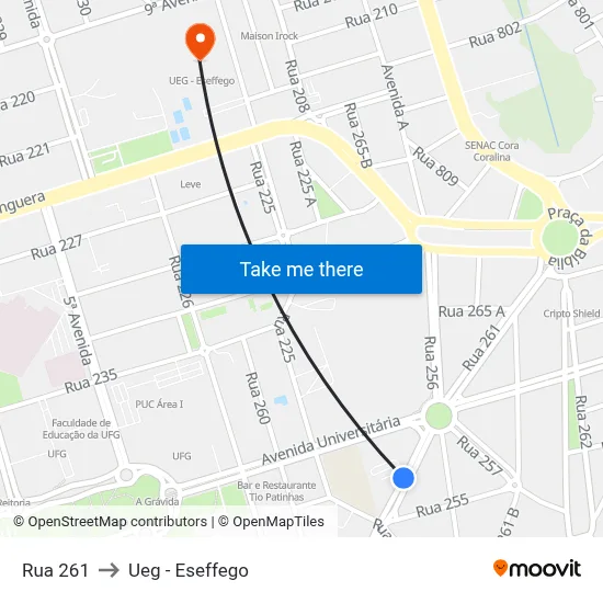 Rua 261 to Ueg - Eseffego map