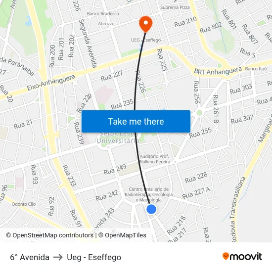6° Avenida to Ueg - Eseffego map