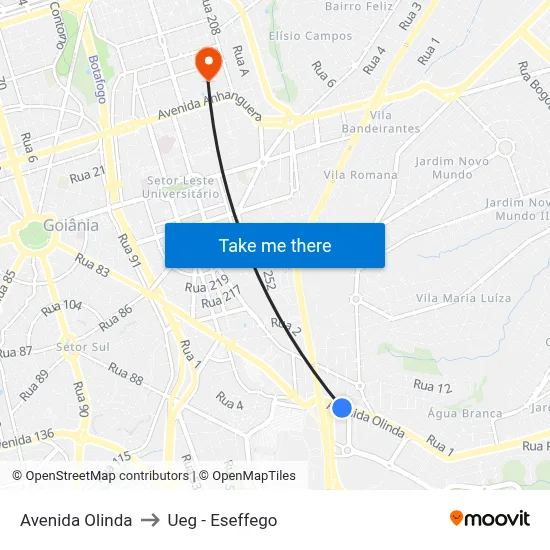 Avenida Olinda to Ueg - Eseffego map